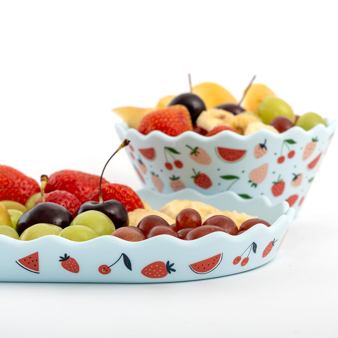 Blue Fruits Silicone Dinnerware & Smoothie Bundle
