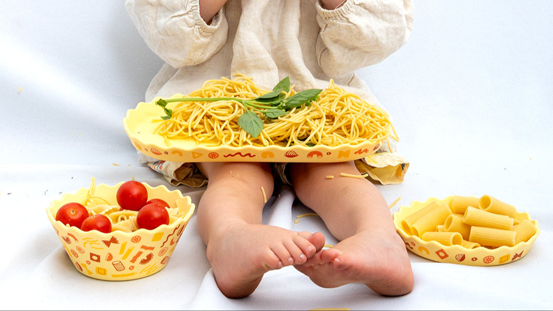 Yellow Pasta Wavy Edge Silicone Bowl