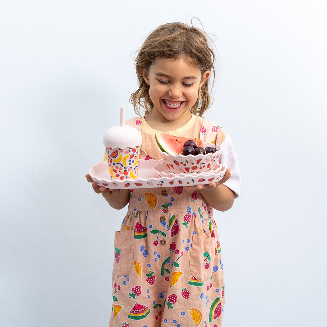 Pink Fruits Dinnerware & Smoothie Bundle