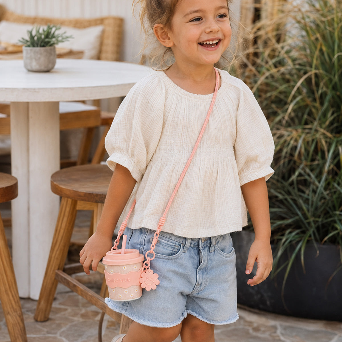 Over Shoulder Cup Sling Pink