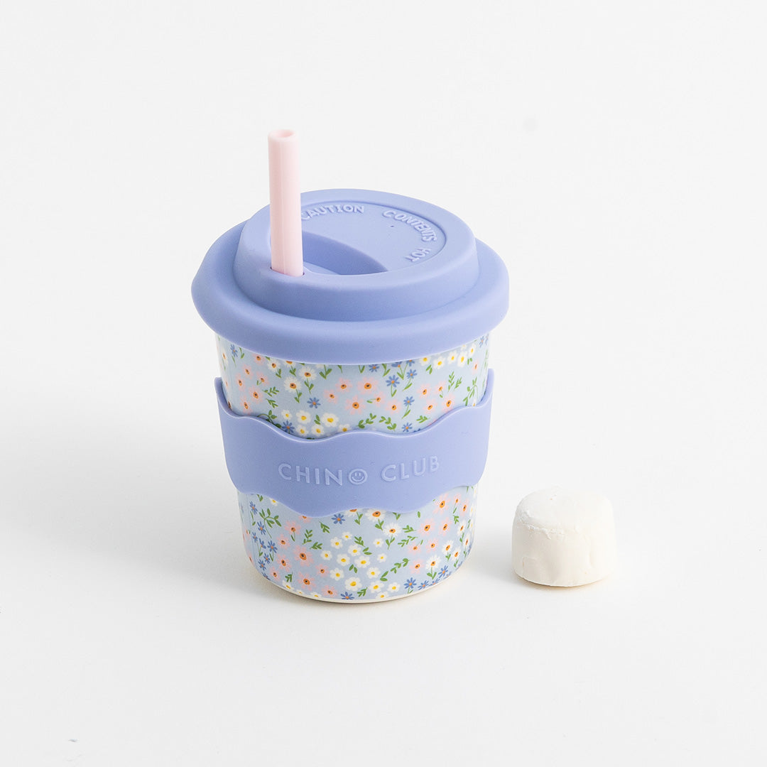 Blue Floral Kids Keep Cup 8oz I Chino Club – chinoclub