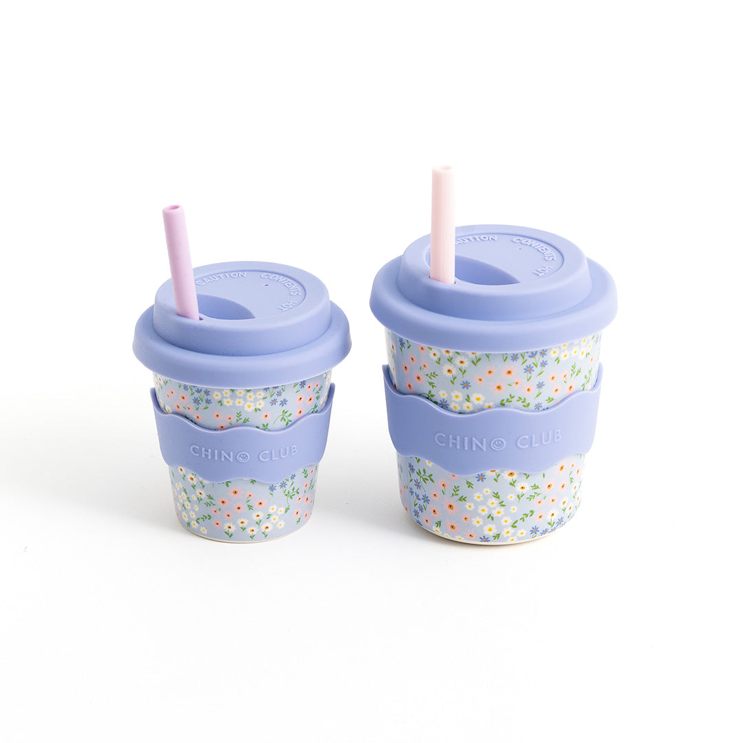 Blue Floral Kids Keep Cup 8oz