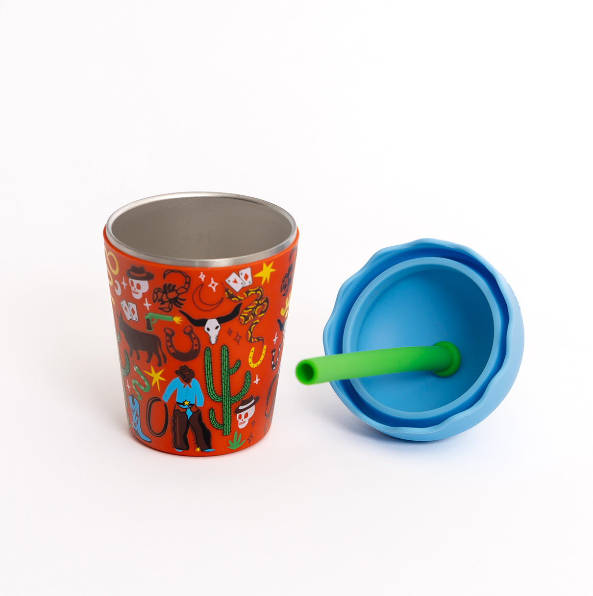 Cowboy Mini Smoothie Cup & Straw 200ml - PRE-ORDER for june