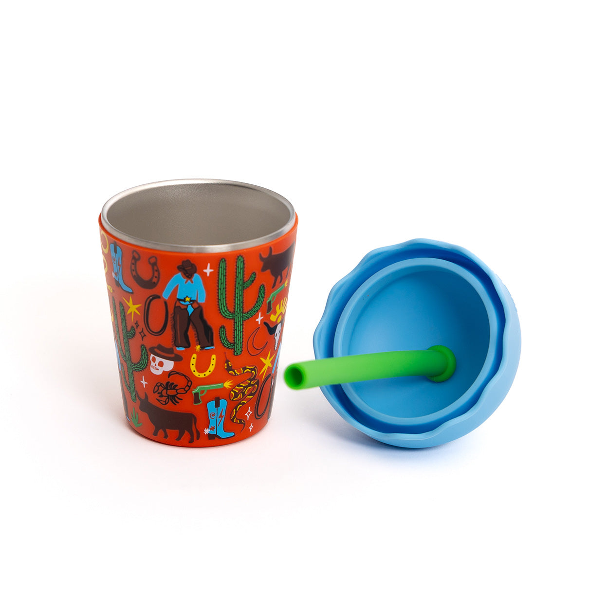 Cowboy Mini Smoothie Cup & Straw 200ml - PRE-ORDER for june
