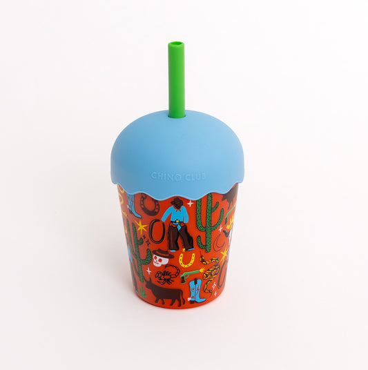 Cowboy Mini Smoothie Cup & Straw 200ml - PRE-ORDER for june