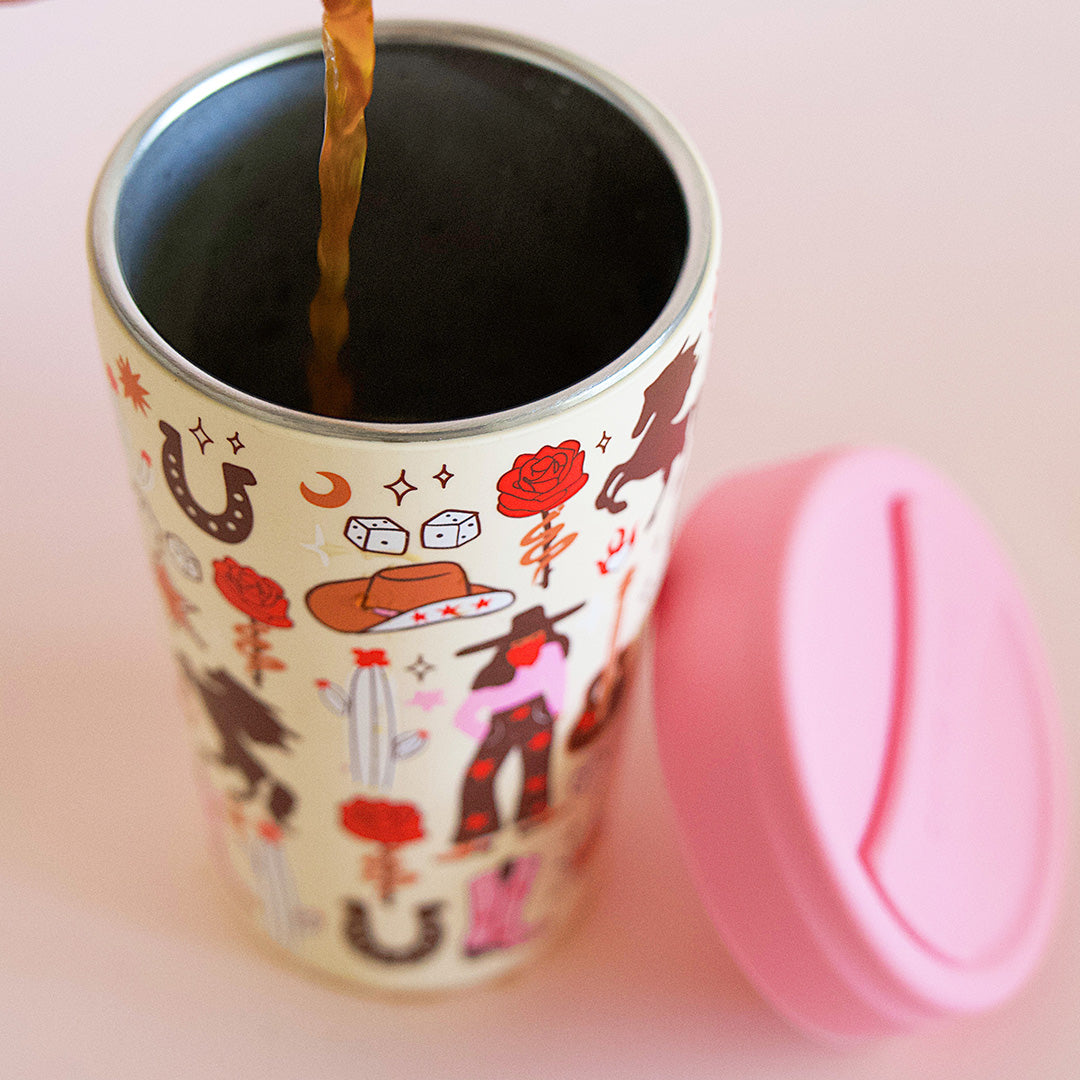 Cowgirl 12oz Stainless Steel Coffee Cup
