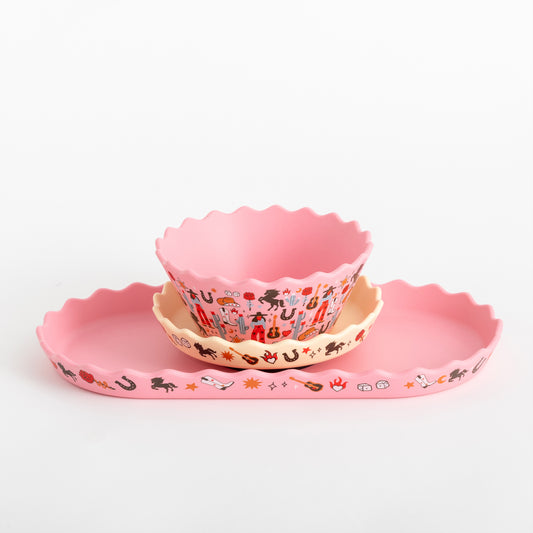 Cowgirl Bowl and Plate Set SHIPPING FROM 7th SEPT