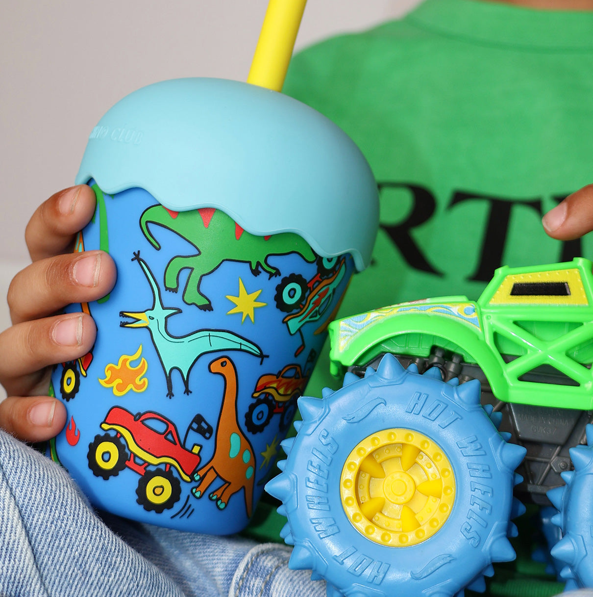 Dinotrucks Mini Smoothie Cup & Straw 200ml - PRE-ORDER for July