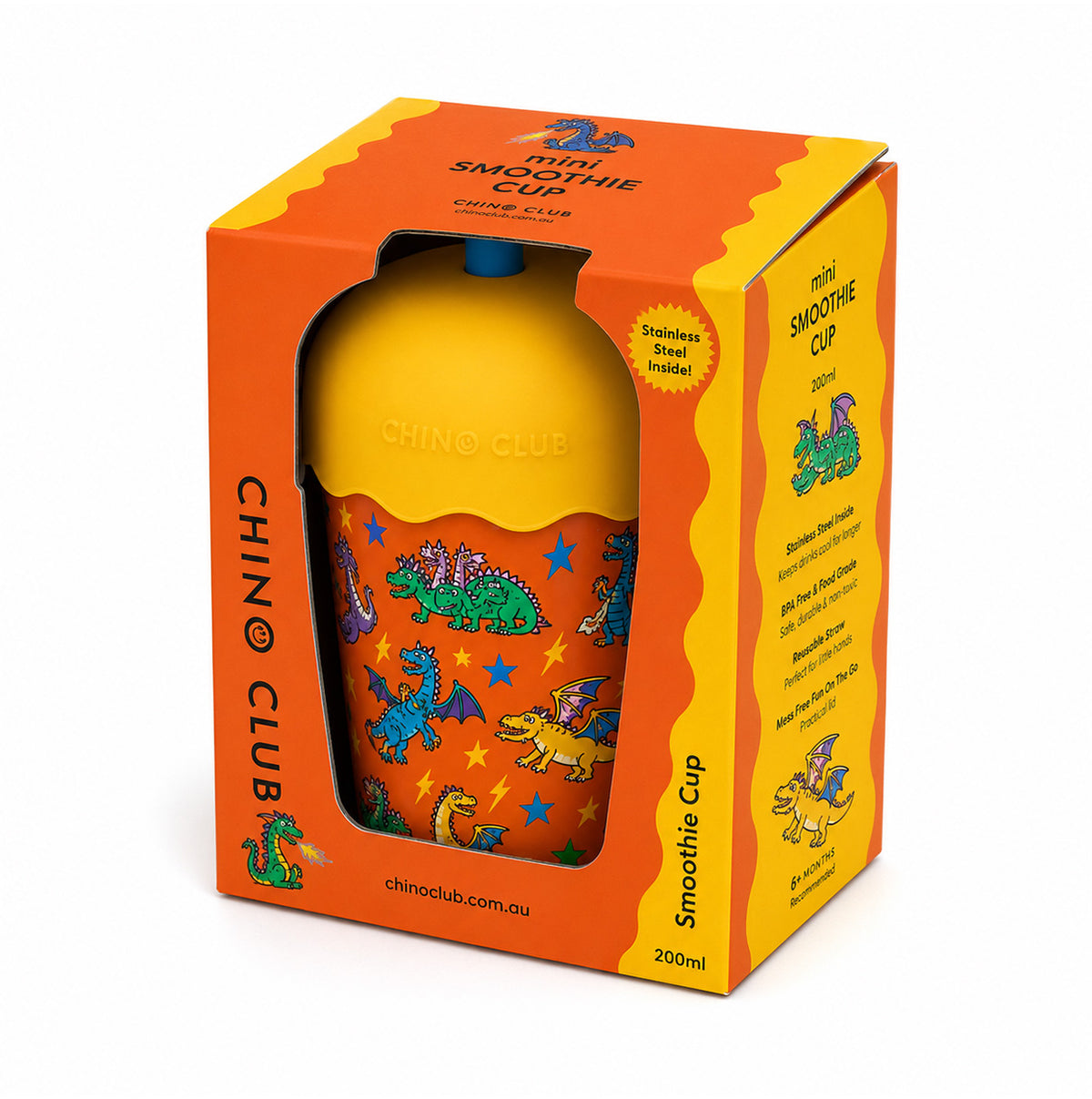 Dragons Mini Smoothie Cup & Straw 200ml