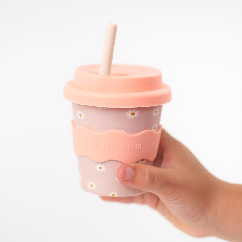 pink daisy babyccino cup