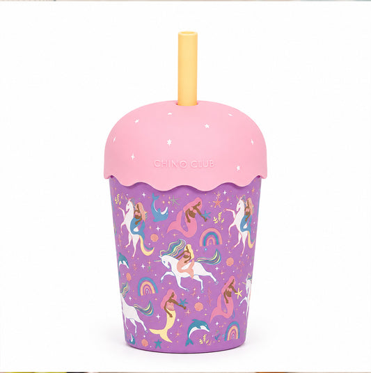 Mermaids and Unicorns Mini Smoothie Cup & Straw 200ml