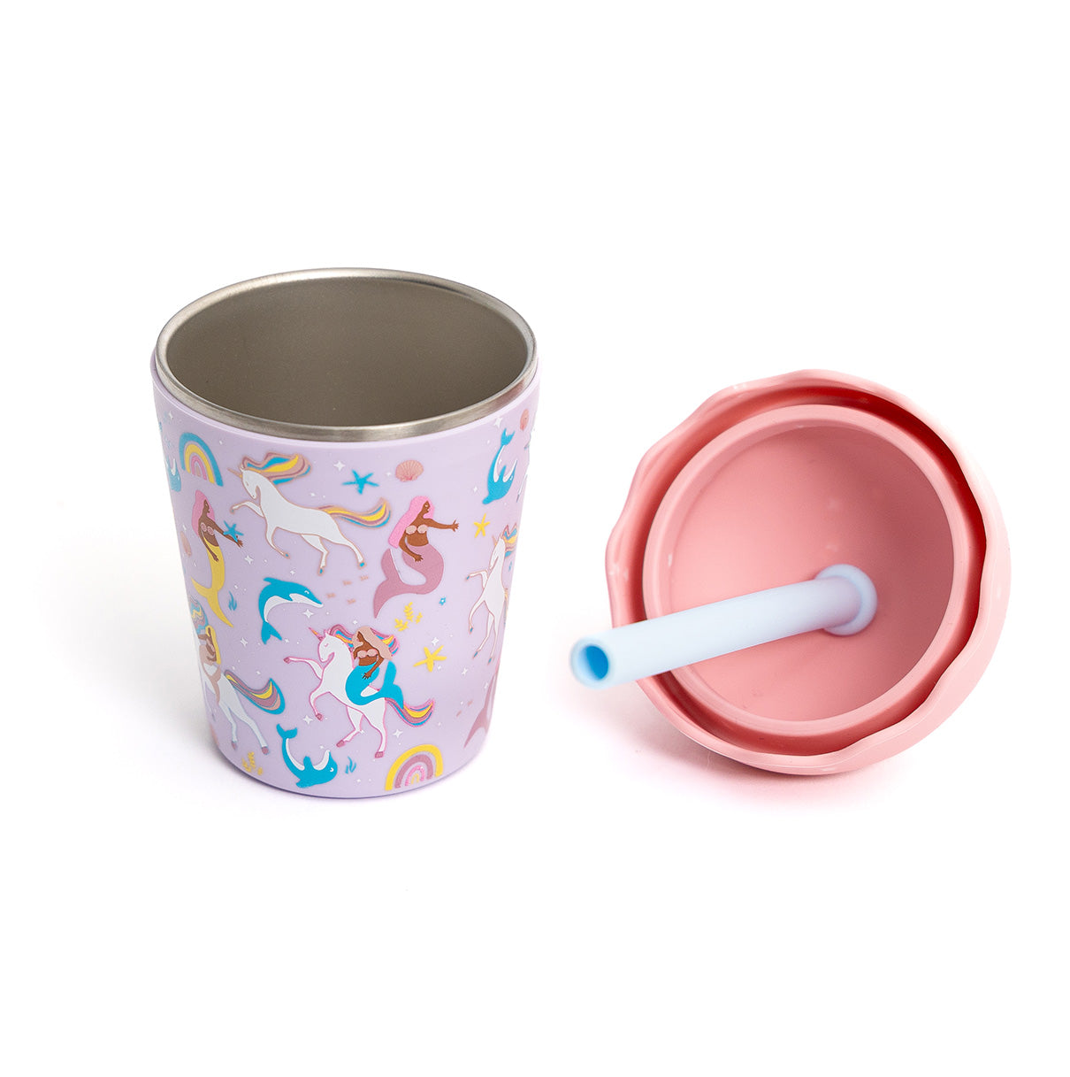 Mermaids and Unicorns Mini Smoothie Cup & Straw 200ml - PRE-ORDER for July