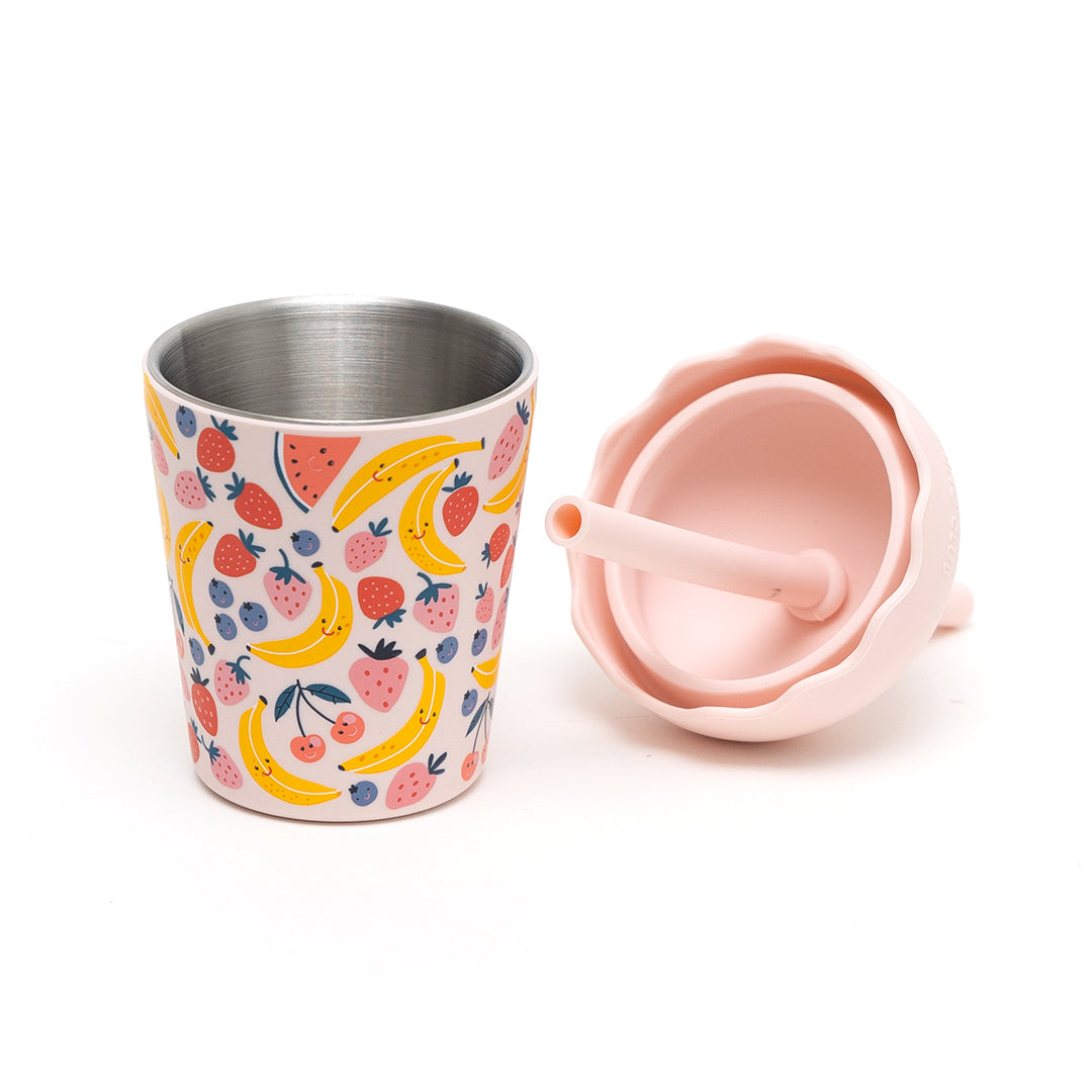 Fruits Pink Mini Smoothie Cup & Straw 200ml