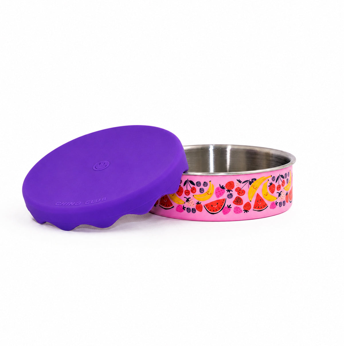 200ml Pink Fruits Stainless Steel Snack Pot