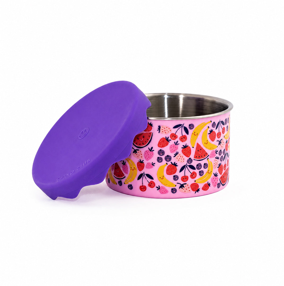 500ml Pink Fruits Stainless Steel Snack Pot